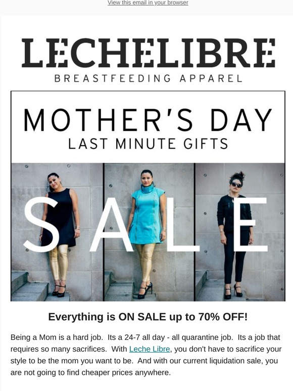 Happy quarantine Mother's Day! Everything is on sale and get a free mask with clothing purchase!