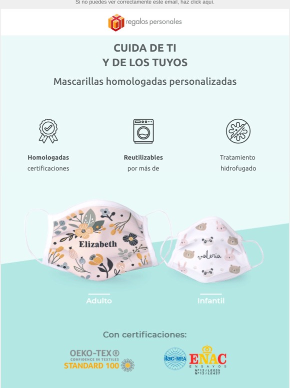 Mascarillas personalizadas homologadas 👏