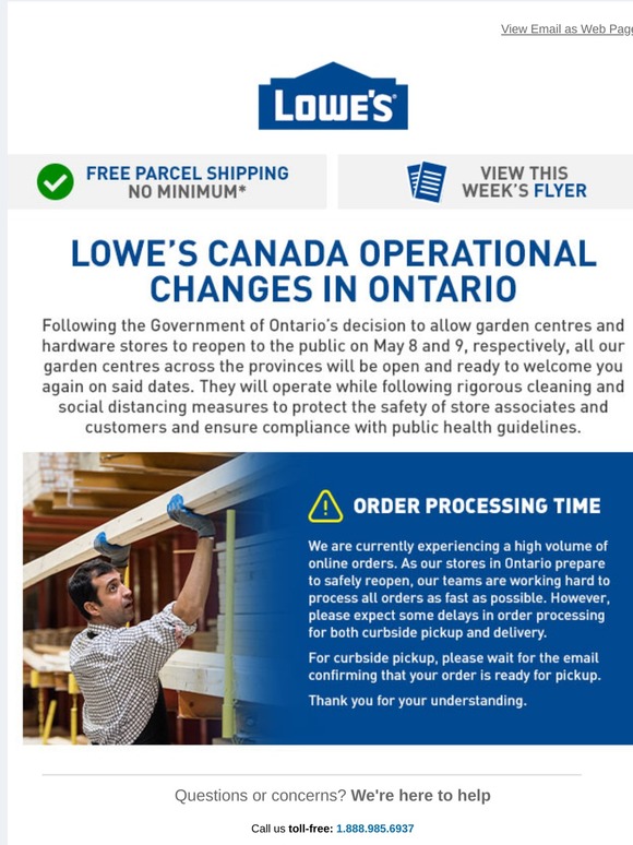 Lowe's Canada An update from our store Milled