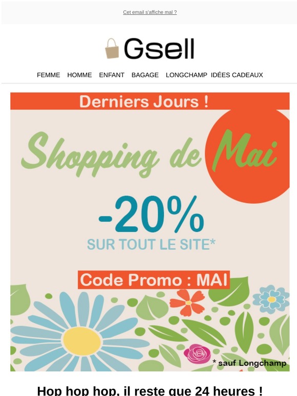 gsell.fr: Vite, plus que 24h pour profiter de 20% de remise ... gsell.fr: Vite, plus que 24h pour profiter de 20% de remise ...