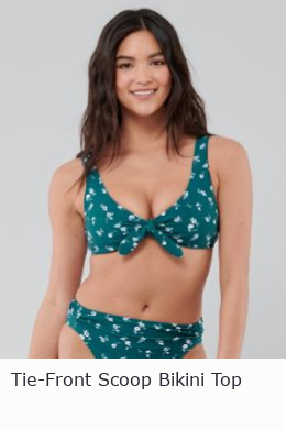 hollister tie front scoop bikini top