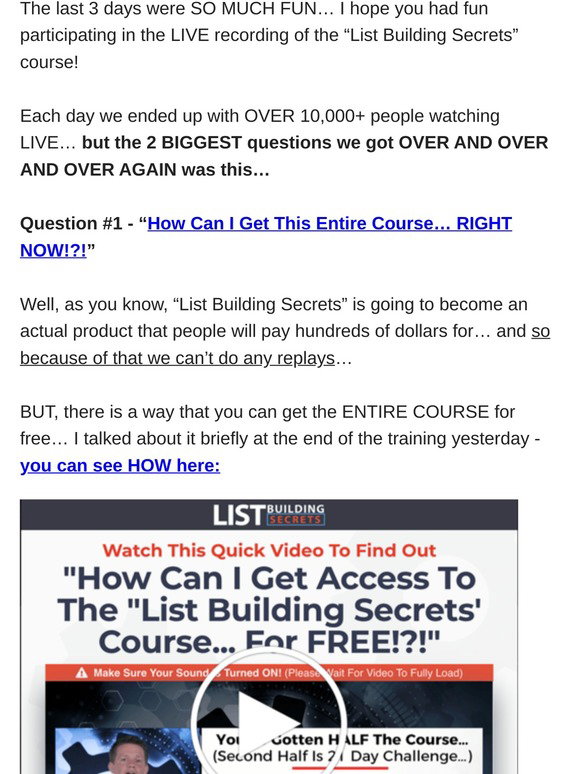 ultimate list building secrets