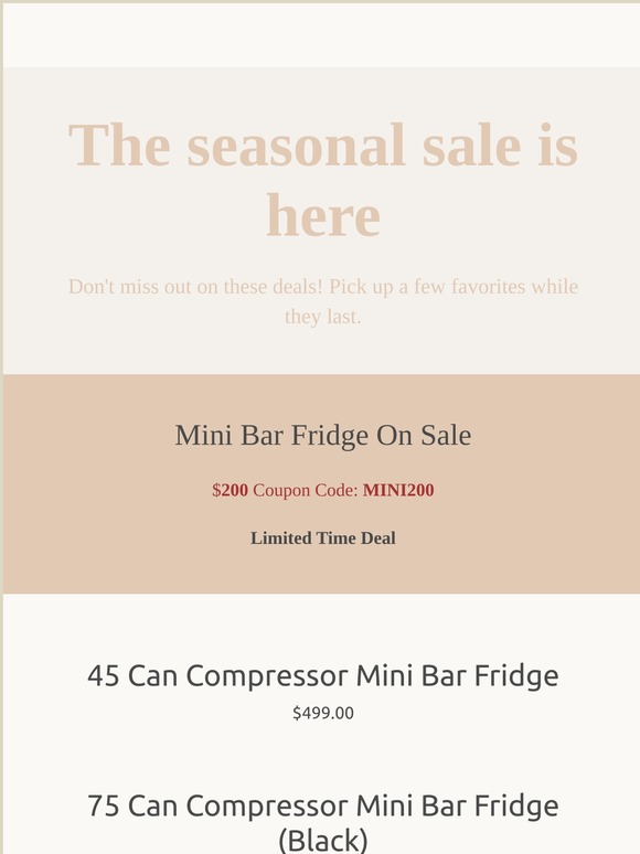 Mini Bar Fridge On Sale