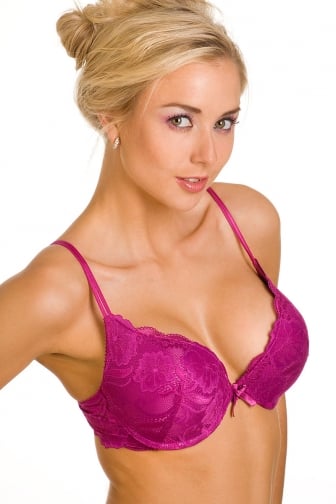 Camille Red And Black Floral Lace Overlay Underwired Padded Bra