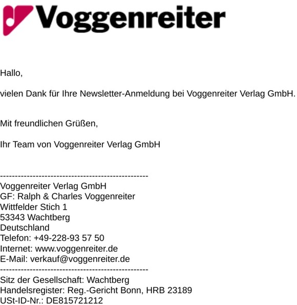 Vielen Dank für Ihre Newsletter-Anmeldung