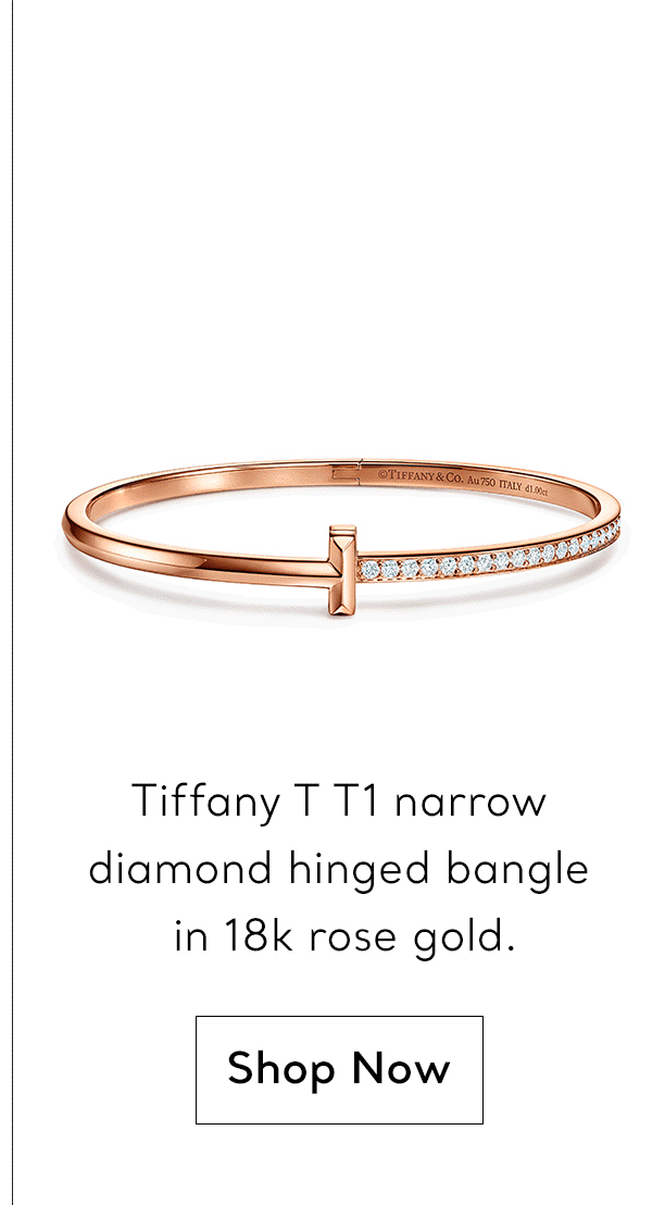 Tiffany T1 Narrow T Bangle Gold T1 Narrow Diamond Hinged Bangle 2025 - Main Image