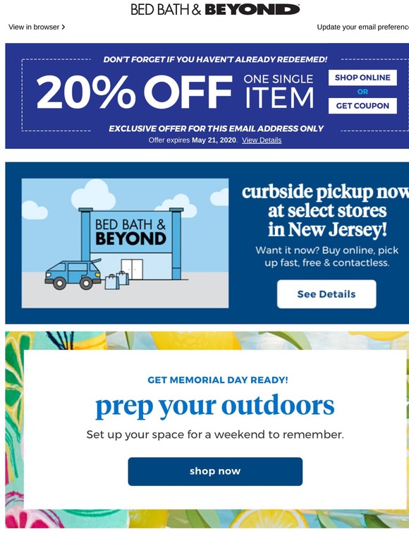 Bed Bath Beyond Get Set For The Best Memorial Day Ever Plus Youre Saving Extra With This 20 Coupon Milled Bed Bath Beyond Get Set For The Best Memorial Day Ever Plus Youre Saving Extra With This 20 Coupon Milled