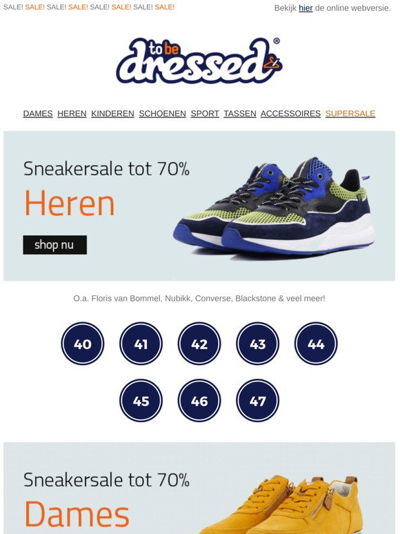 To-be-dressed.nl: Super Sneaker Sale: extra korting op alle sneakers! |  Milled