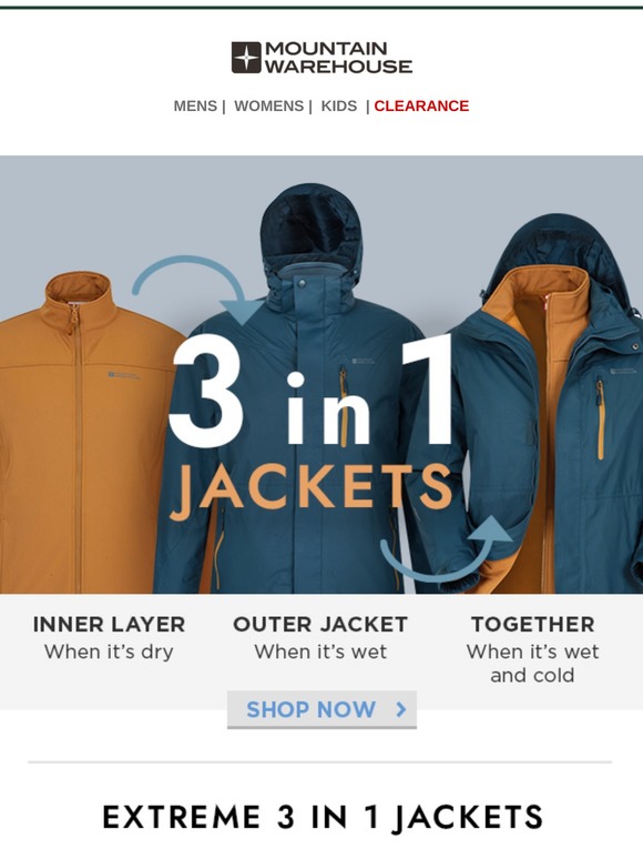 Mountain Warehouse 3 in 1 Jackets Up to 50 Off Milled