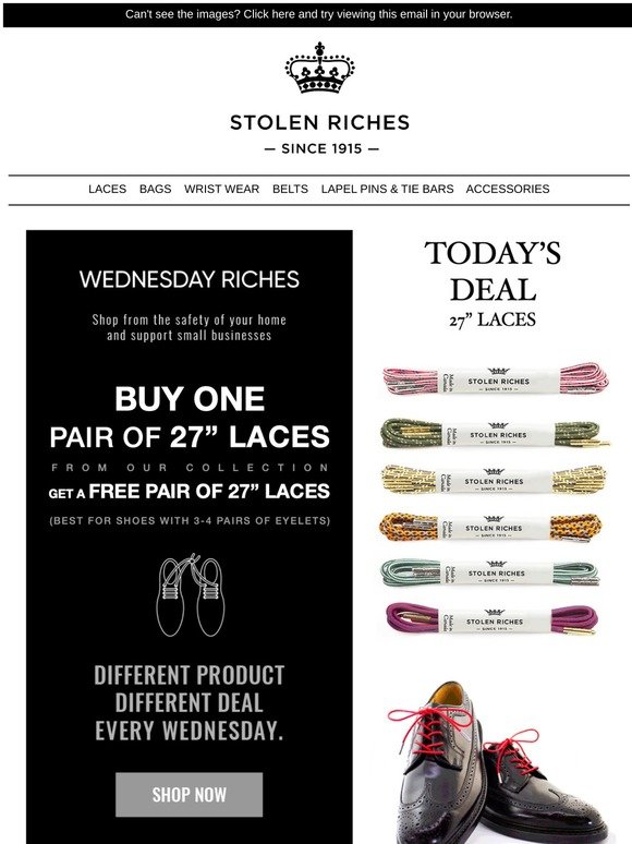 Buy One Pair of Laces Get ONE FREE 🎉