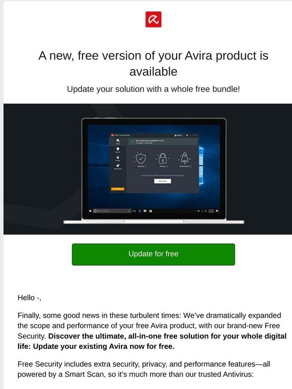 -important news for all free Avira customers!