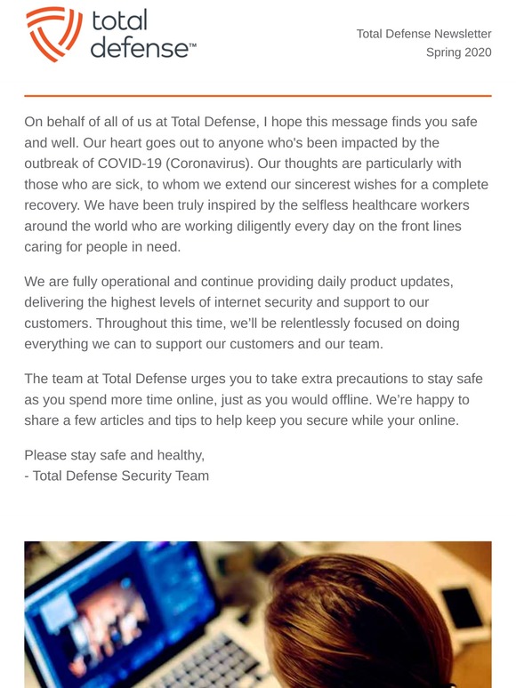 Total Defense Newsletter – Spring 2020
