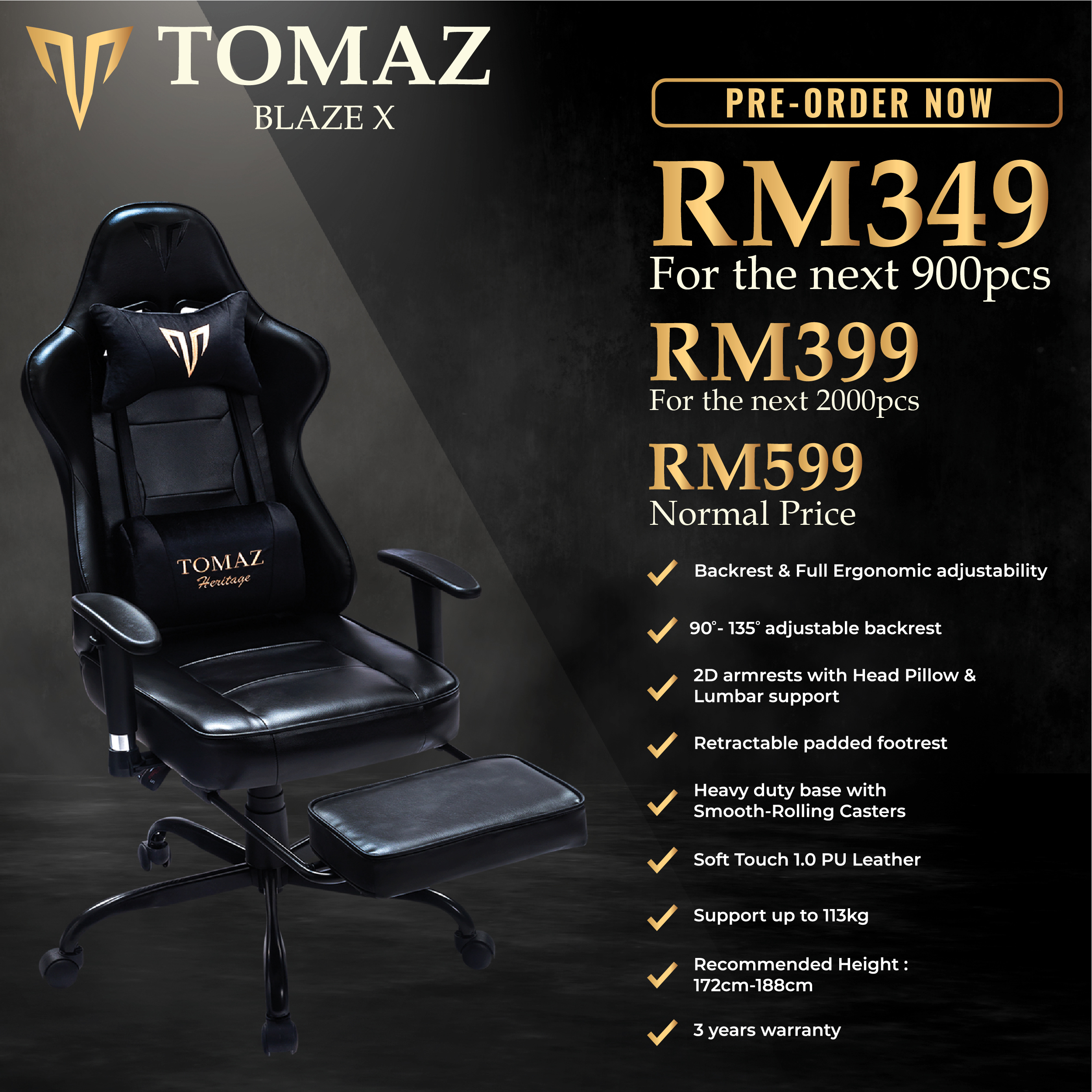 Tomaz Blaze X Pro Gaming Chair For Sale Off 63