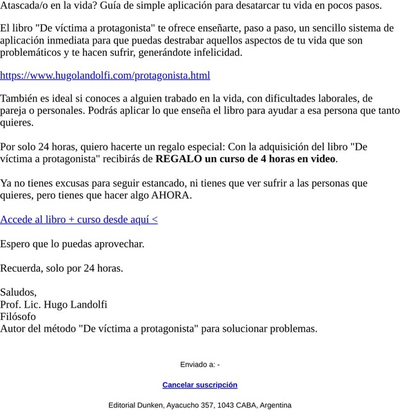 Libro de víctima a protagonista con 4 horas de video de regalo