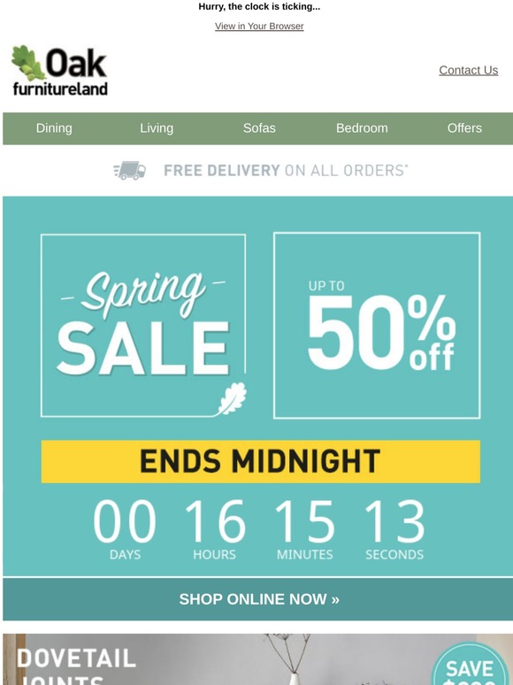 Last chance: our Spring Sale must end midnight!