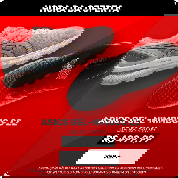 Centauro: Asics Nimbus 22 por 499,99! Corre que é só até às 13h! 🕐 | Milled