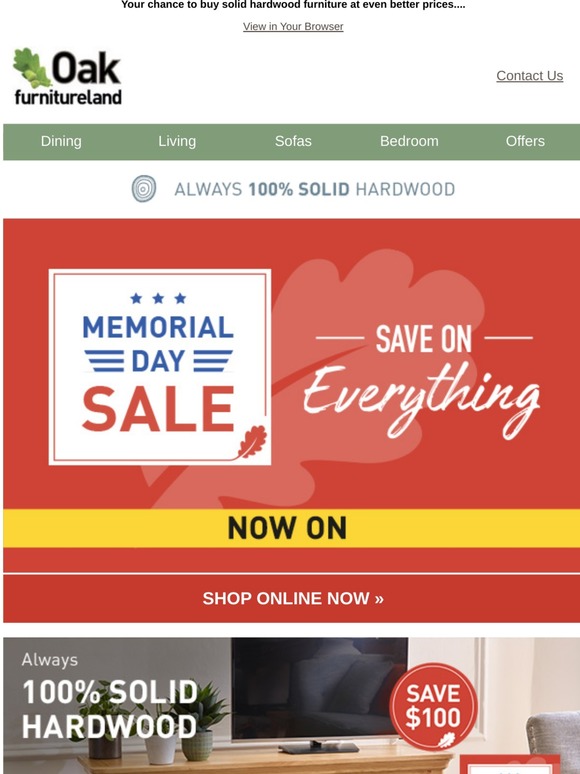 Here it is – our Memorial Day Sale is now on!