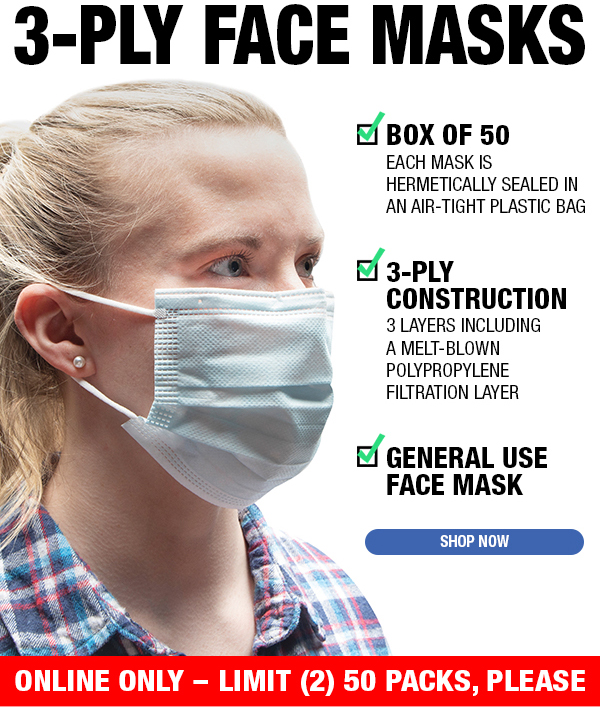 Menards Available Now! 3Ply Face Masks Milled