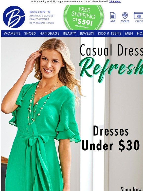 Boscov's: Dresses Under $30 - Shop Now! | Milled