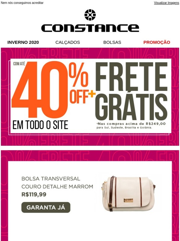Bolsa Crossbody Couro Preta Metais Dourados | Constance - Sapatos \u0026  Acessórios