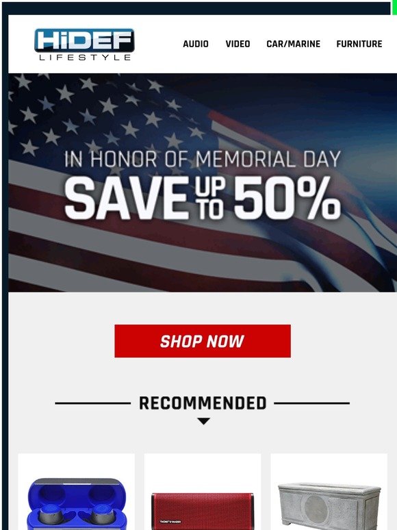 In Honor of Memorial Day 🇺🇸 Save up to 50%