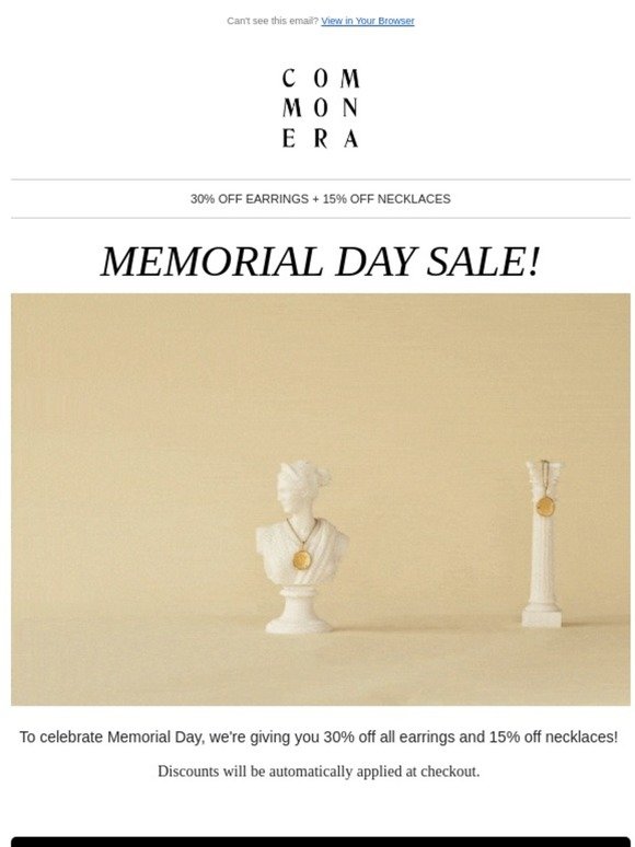 Early access to our Memorial Day Sale!