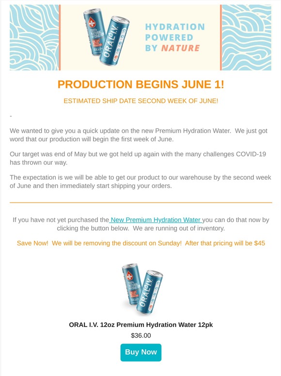 New Premium Hydration Water Update