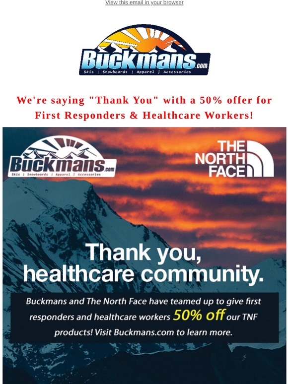 the north face 50 off first responders
