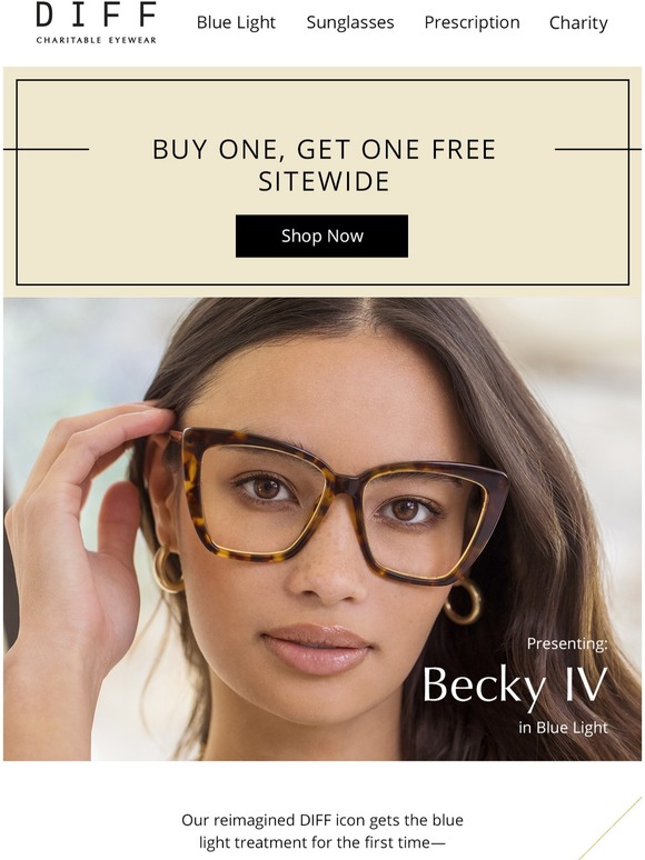 DIFF Eyewear Becky IV in Blue Light Milled