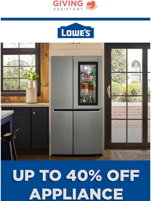 Get Up To 40% Off Appliances At Lowe's
