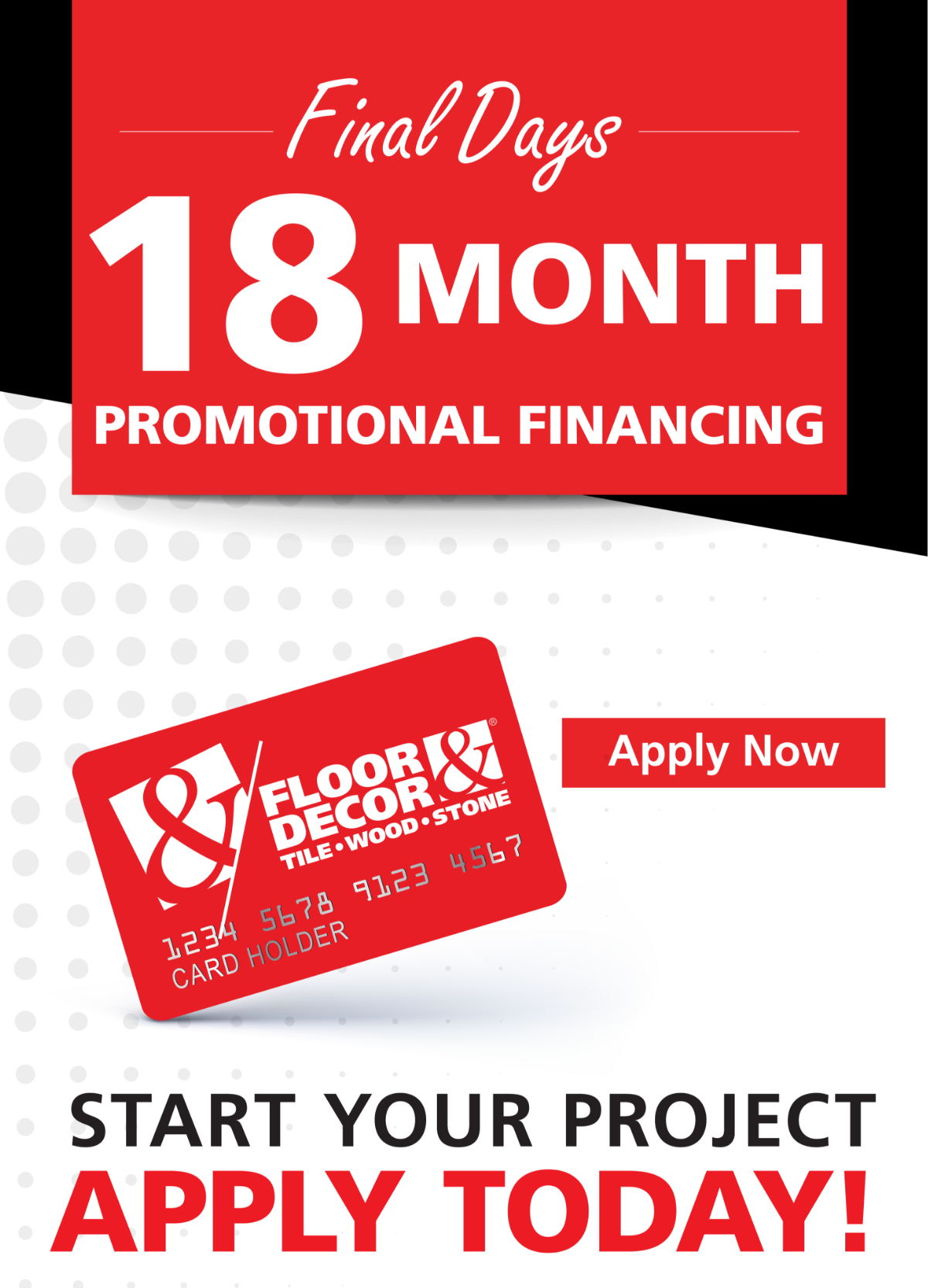 flooranddecor.com: Final Days! Apply for 18 Month Promotional Financing. |  Milled