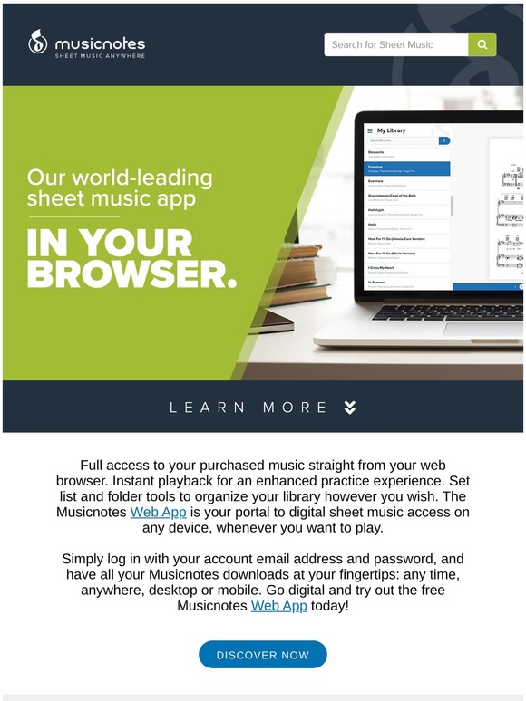 Digital Sheets in Your Browser with the Musicnotes 