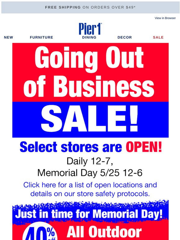 Pier 1 Going Out of Business Sale Starts TODAY! Milled
