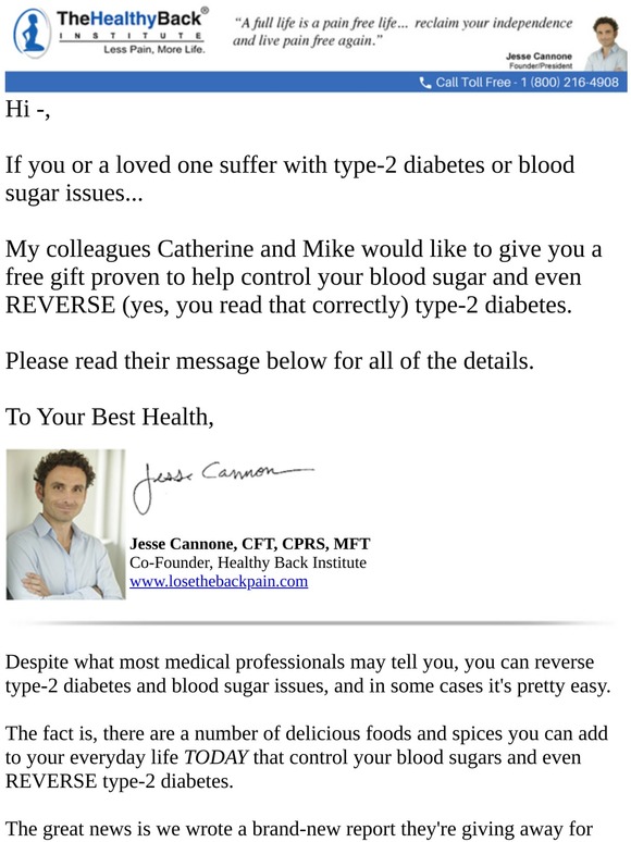 Lose The Back Pain butter and diabetes Milled