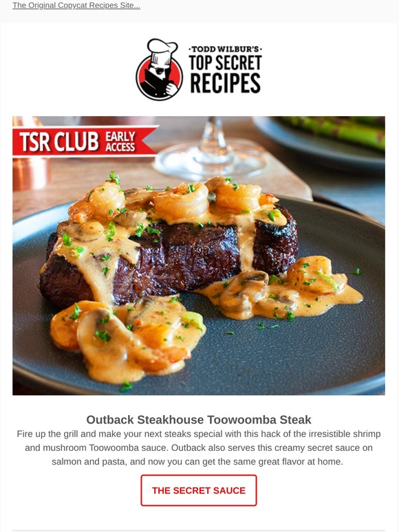Top Secret Recipes, Inc. New hack! Outback Toowoomba Steak. Mmm, that