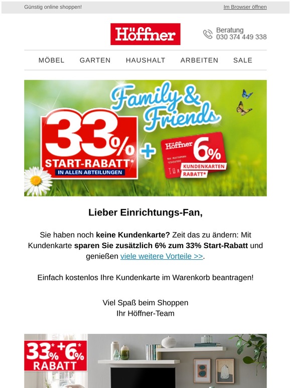 Höffner Family & Friends 👪 33 Rabatt + 6 KundenRabatt Milled