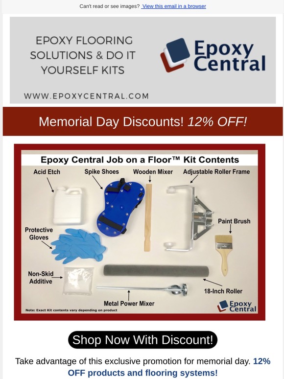 Memorial Day Discounts! 😎 12% OFF Products & Flooring Systems!
