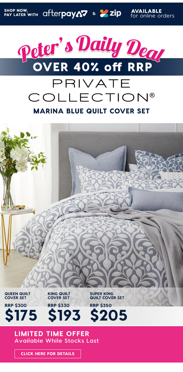 private collection marina blue quilt cover