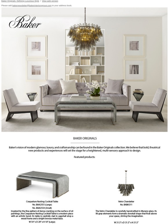 Baker Originals: Defining Luxurious Style
