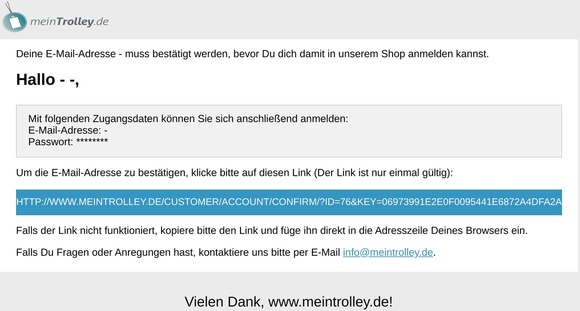 Benutzerkonto für --bestätigen