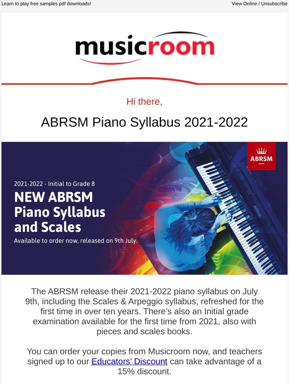 ABRSM Piano Syllabus 20212022 Available to