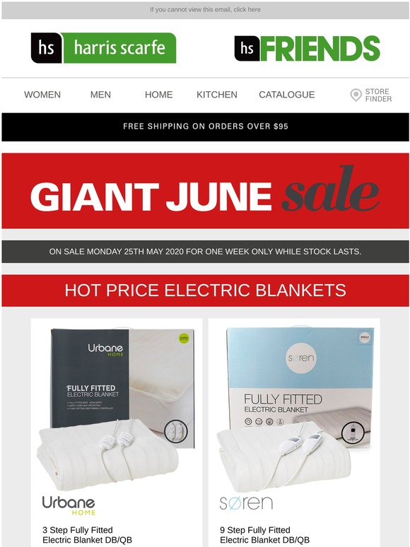 Harris scarfe electric blanket queen online size