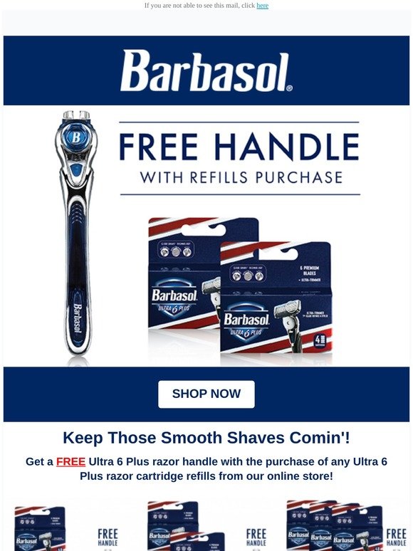 NEW: FREE razor handle with any refill purchase!