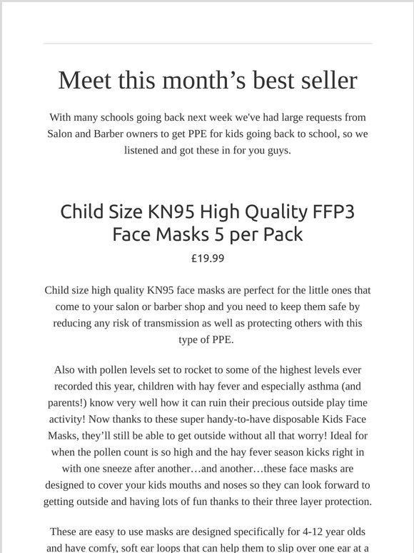 Now in Stock Back to School PPE