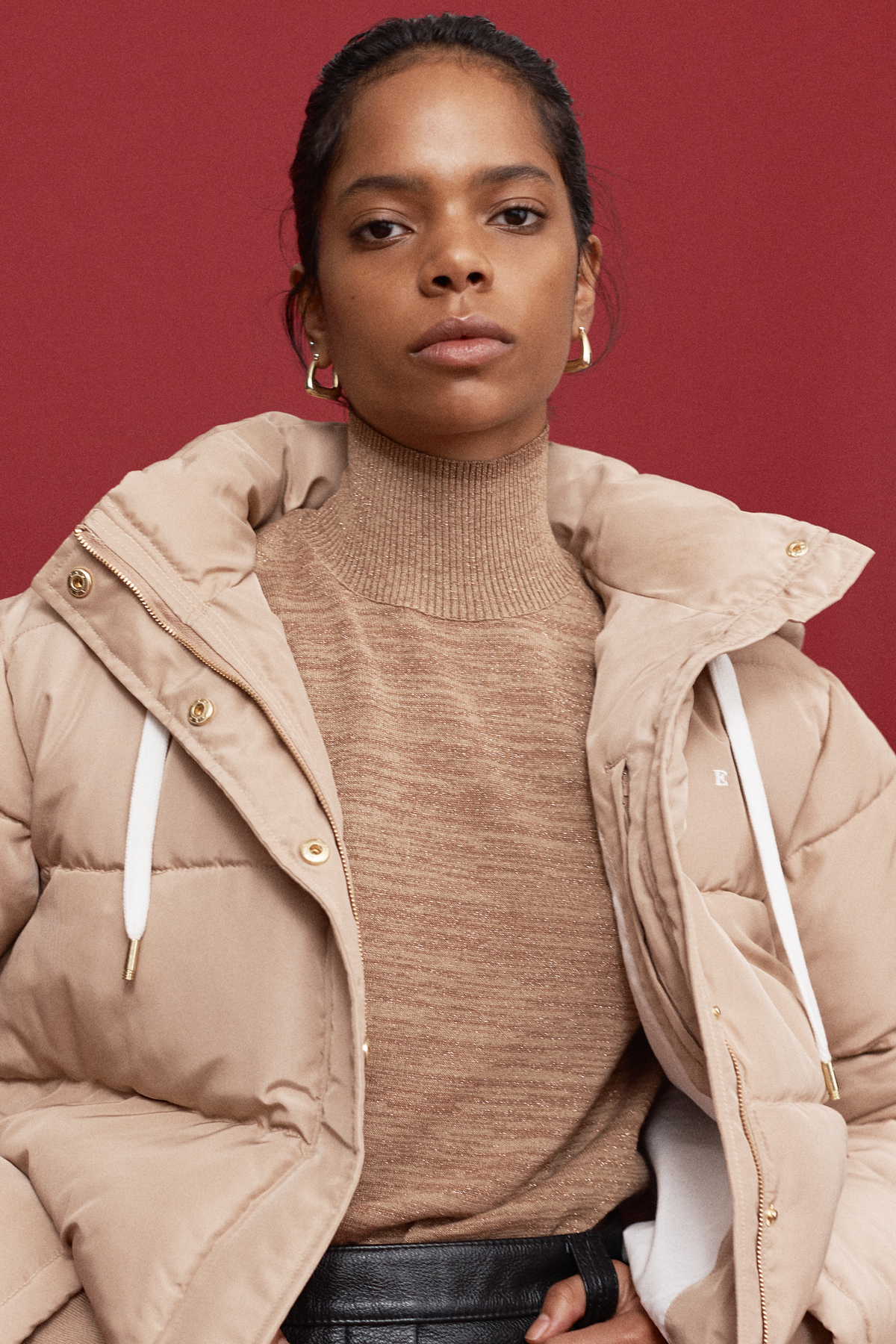 aje psychedelia turtleneck crepe logo crop