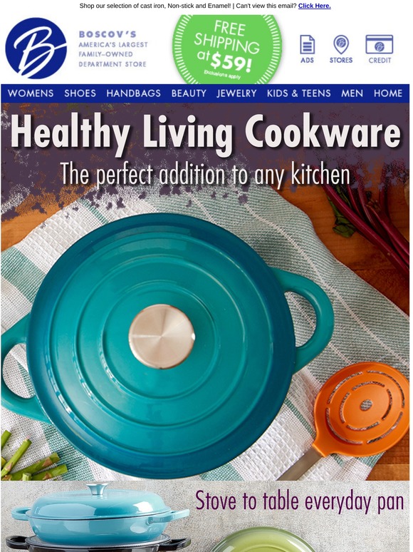 Boscov's Healthy Living Cookware for your kitchen! Milled