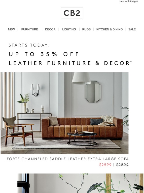 CB2 LEATHER SALE Milled