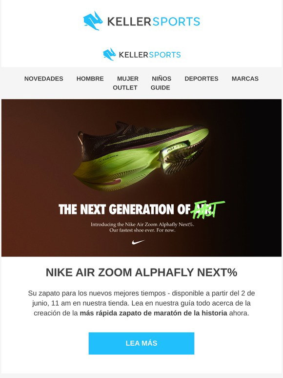 Keller Sports ES: Coming soon: Nike Air Zoom Alphafly Next % y Pegasus 37 |  Milled