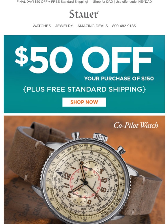 stauer aviator watch