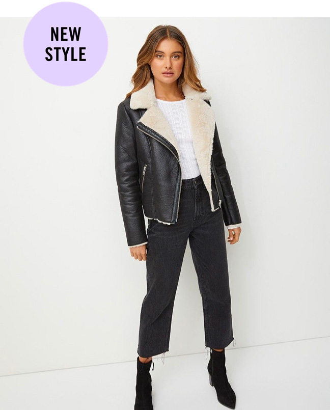 sportsgirl shearling jacket